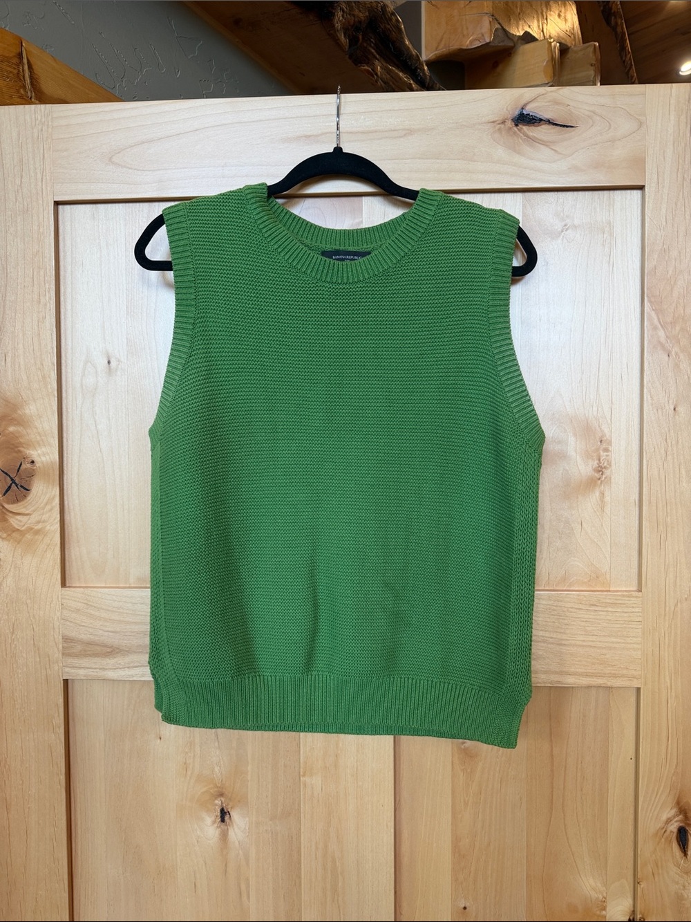 Banana Republic Green 100% Cotton Knit Sweater Vest Size M